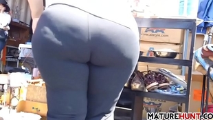 Fat Mature Nut sack At The Local Market